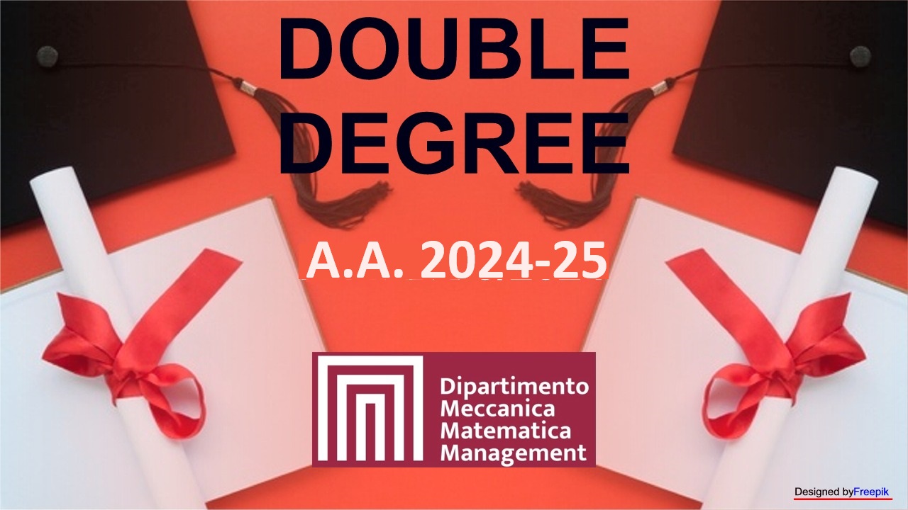 Approvazione atti graduatoria bando Double Degree 2023- CdL Ingegneria. Meccanica Magistrale